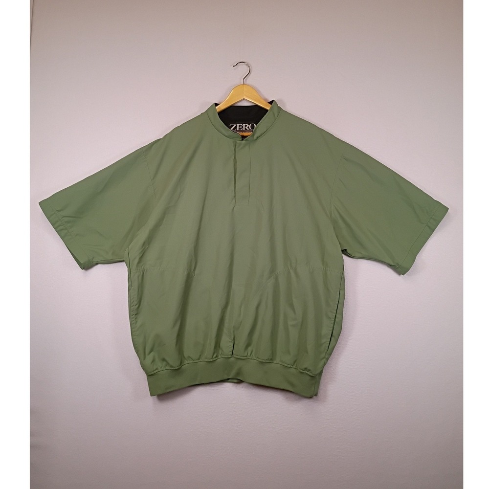 Gorpcore Zero Restriction Mens L Green Short Sleeve Golf Windbreaker Pullover